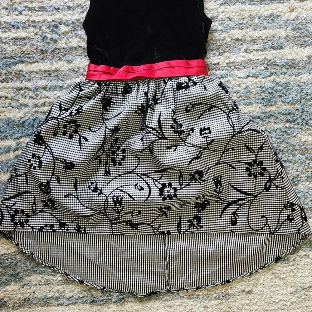 Wonder Nation Flocked Floral Holiday Dress || sz 10 EUC